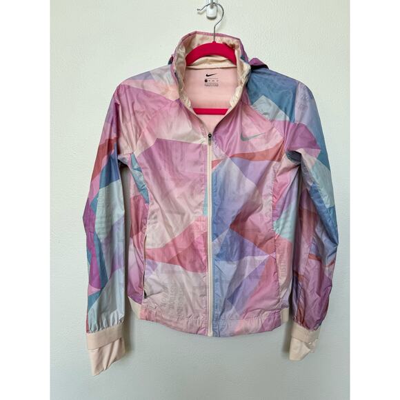 Nike Shield Flash Lightweight Packable Hooded Running Jacket Pink Women's XS - Picture 2 of 8